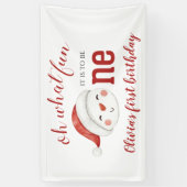 Kerstmis Sneeuwman Eerste Verjaardag Spandoek (Verticaal)