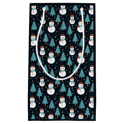 Kerstmis Sneeuwman geschenkzak Klein Cadeauzakje (Voorkant)