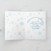 Kerstmis, Sneeuwman, Kleindochter, Blauwe Zonnebri Kaart (Binnen)