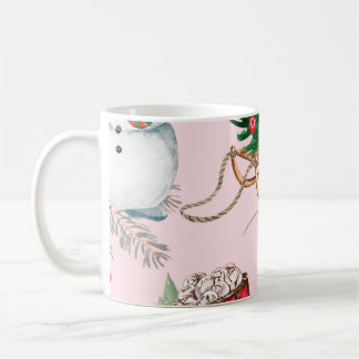 Kerstmis Sneeuwman Naadloos Patroon. Koffiemok