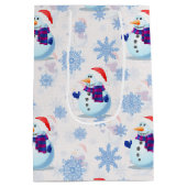 Kerstmis Sneeuwman oppervlaktepatroon Medium Cadeauzakje (Achterkant)