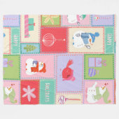 Kerstmis sneeuwman partij fleece deken (Voorkant (Horizontaal))