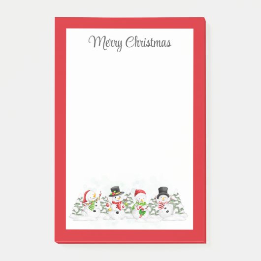 Kerstmis Sneeuwmannen Post-it Notities Post-it® Notes (Voorkant)
