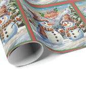 Kerstmis Sneeuwmannen, Vrolijk Kerstmis, Cadeaupapier (Rol Hoek)