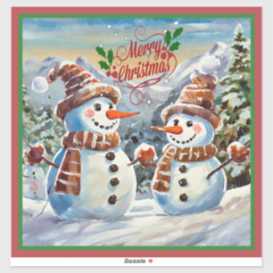Kerstmis Sneeuwmannen, Vrolijk Kerstmis, Sticker