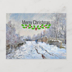 Kerstmis - Sneeuwscène bij Argenteuil Briefkaart