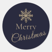 Kerstmis Sneeuwvlok Kerstfeest Ronde Sticker (Voorkant)