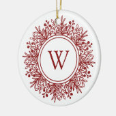 Kerstmis Sneeuwvlok Monogram Keramisch Ornament (Links)