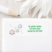 Kerstmis sneeuwvlok sterren etiket (Insitu)