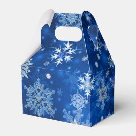 Kerstmis Sneeuwvlokken Blauw en Zilveren Favor Box Bedankdoosjes