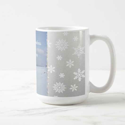 Kerstmis Sneeuwvlokken Monogram Mok (Rechts)