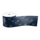 Kerstmis Sneeuwvlokken Patroon Marine Blauw Winter Lint (Spoel)