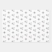 Kerstmis Sneeuwvlokken Patroon Zwart Wit Eenvoudig Inpakpapier Vel (Voorkant)