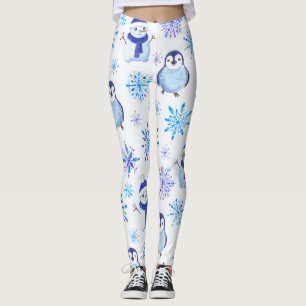 Kerstmis Sneeuwvlokken, sneeuwpoppen en pinguïns Leggings