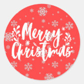 Kerstmis Sneeuwvlokken Vakantie Rood Sticker (Voorkant)