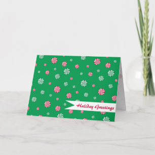 Kerstmis Snoep Green Holiday Greetings Feestdagen Kaart