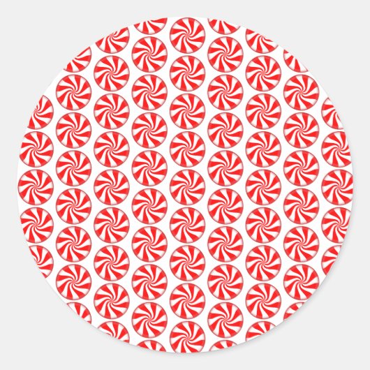 Kerstmis Snoep Peppermint Ronde Sticker (Voorkant)