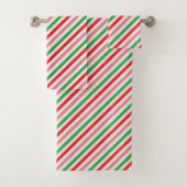 Kerstmis Snoep Stripe Bathroom Bad Handdoek (Insitu)