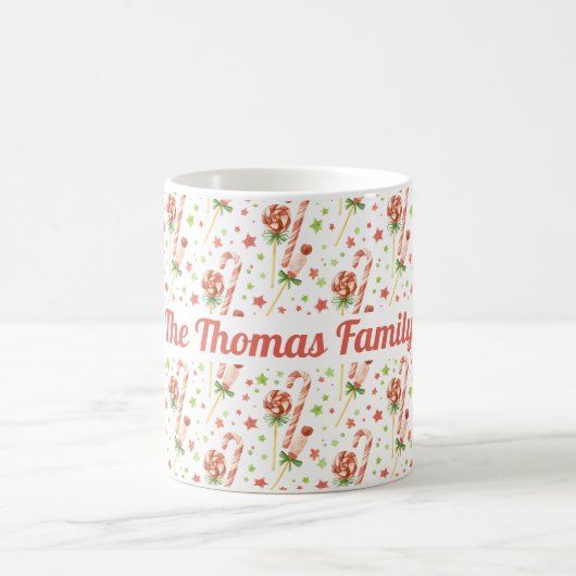 Kerstmis Snoepjes Patroon persoonlijke koffie-Mok Koffiemok (Center)