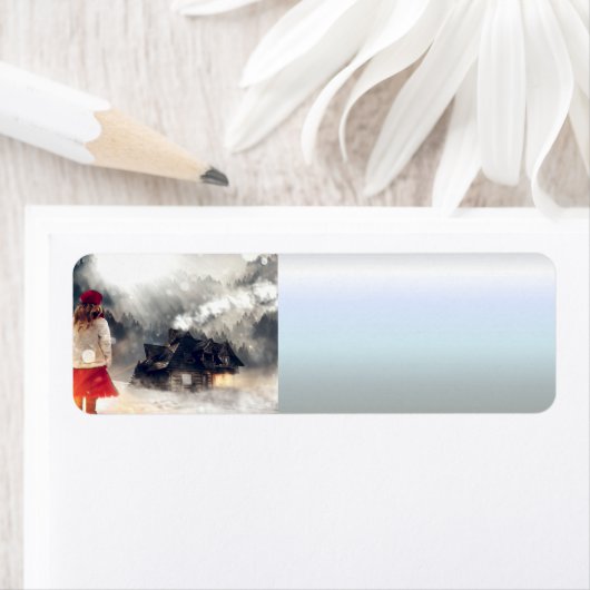 Kerstmis: Snow House Etiket (Insitu)