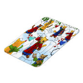 Kerstmis Snowball Fight Cats Magnet Magneet (Linkerzijde)