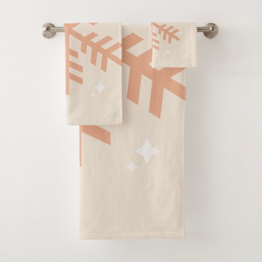 Kerstmis Snowflake Beige Bad Handdoek (Insitu)