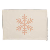 Kerstmis Snowflake Beige Kussensloop (Voorkant)
