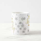 Kerstmis: Snowflake Gold Silver Koffiemok (Center)