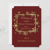 Kerstmis - Snowflake Lijst met Greeting Red Kaart (Voorkant)