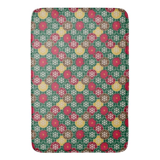 Kerstmis Snowflake patterned Large Bath Mat (Voorkant Verticaal)
