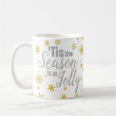 Kerstmis: Snowflake Silver Gold Koffiemok (Links)