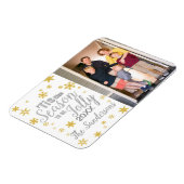 Kerstmis: Snowflake Silver Gold Magneet (Linkerzijde)