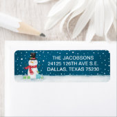 Kerstmis Snowman Adres label (Insitu)