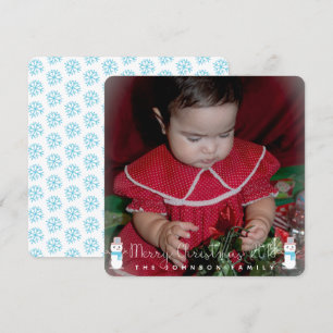 Kerstmis Snowman Babys Kinder Fotogroet Kaart