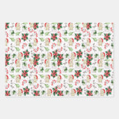 Kerstmis Snowman Beer Gingerbrood Huis Rood Groen Inpakpapier Vel (Voorkant 3)