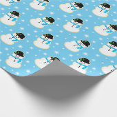 Kerstmis Snowman Cookie Pattern Cadeaupapier (Hoek)