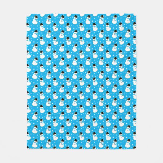 Kerstmis Snowman Cookie Pattern Fleece Deken (Voorkant)