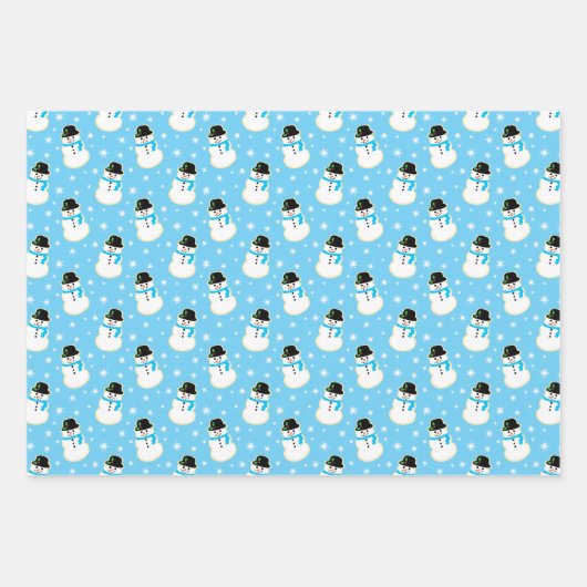 Kerstmis Snowman Cookie Pattern Inpakpapier Vel (Voorkant 2)
