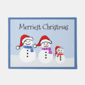 Kerstmis Snowman Doormat Deurmat (Voorkant)
