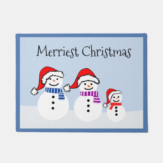 Kerstmis Snowman Doormat Deurmat (Voorkant)