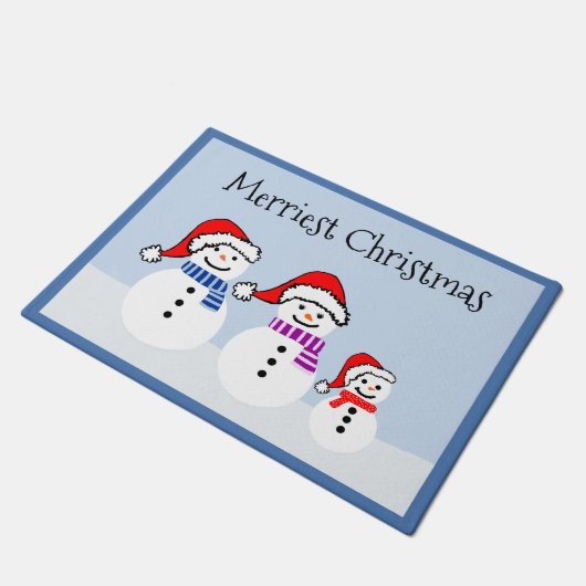 Kerstmis Snowman Doormat Deurmat (Schuin)