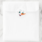 Kerstmis Snowman Face Personalized Cute Holiday Ronde Sticker (Tas)