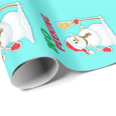 Kerstmis: Snowman Gift Wrap Cadeaupapier (Rol Hoek)
