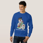 Kerstmis Snowman Holiday mannen sweatshirt (Voorkant volledig)