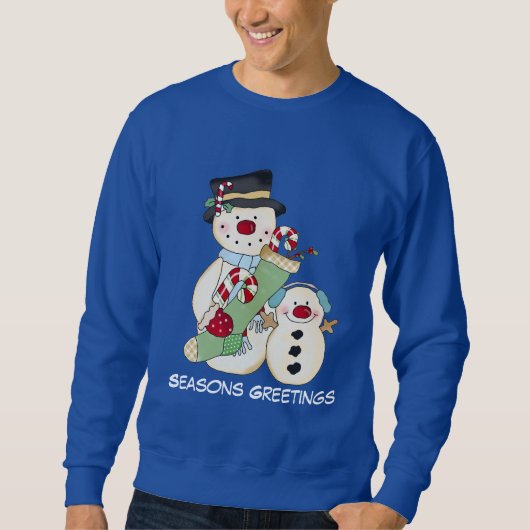 Kerstmis Snowman Holiday mannen sweatshirt (Voorkant)