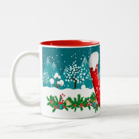 Kerstmis Snowman Initiaal Letter Monogram Mok (Links)