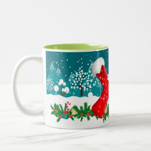 Kerstmis Snowman Initiaal Letter Monogram Mok (Links)