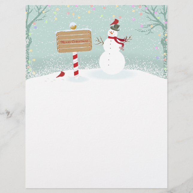 Kerstmis Snowman North Pole Letterhead (Voorkant)