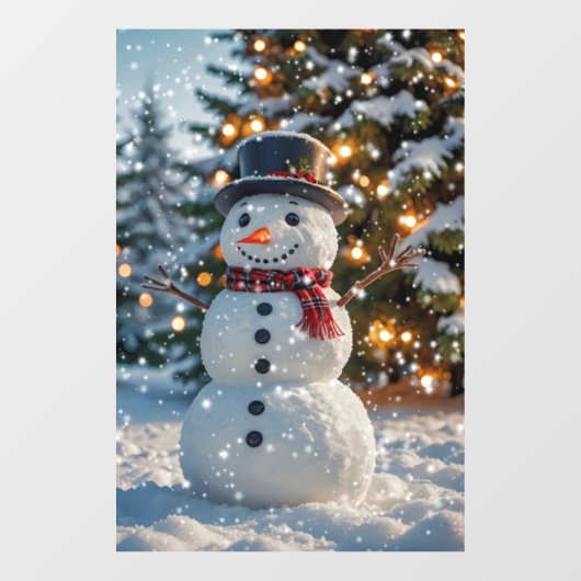 Kerstmis Snowman Raamsticker (Vel)