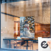 Kerstmis Snowman Raamsticker (Cafe Raam)